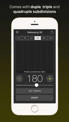 Comes with duple, triple and quadruple subdivisions.